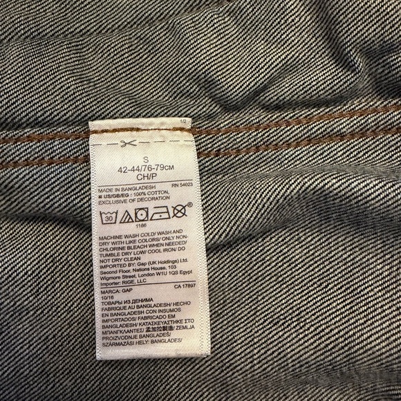 Gap Mens Trucker Jean Jacket-Three Patches on Front-Dark Indigo Color-Size Small - Picture 11 of 13